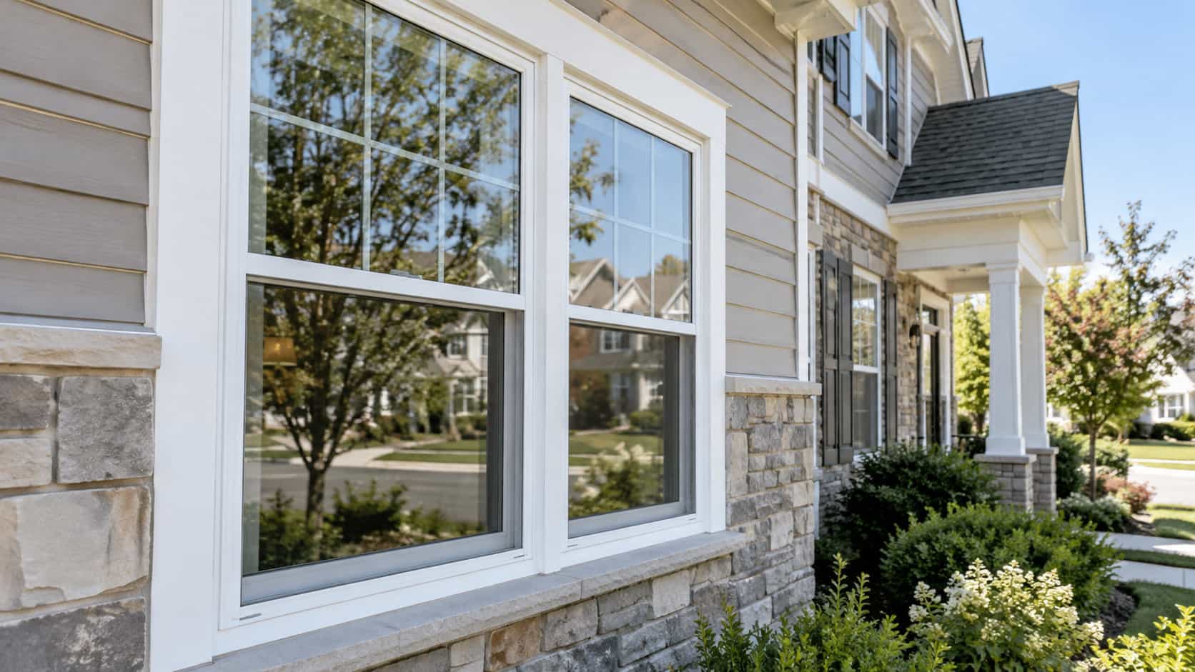 Professional residential window glass replacement at a home in the DMV area.